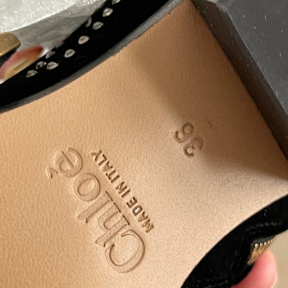 New Chloe Susanna Velvet Boots 36 Black Gold $1410 - Picture 9 of 10